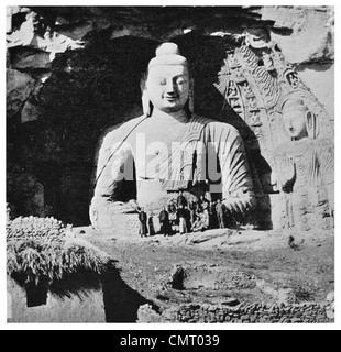 1923 Yungang Grotten Stein Buddha Tempel Yungang Grotten bei Datong Shanxi Province China Stockfoto