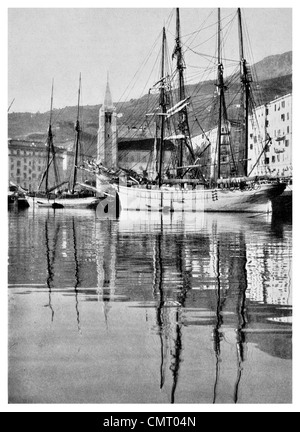 1923-Morgen Licht Bastia Kai Korsika Frankreich Stockfoto