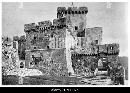 1924 Schloss von Sermoneta der Familie Caetani Lazio Italien Stockfoto