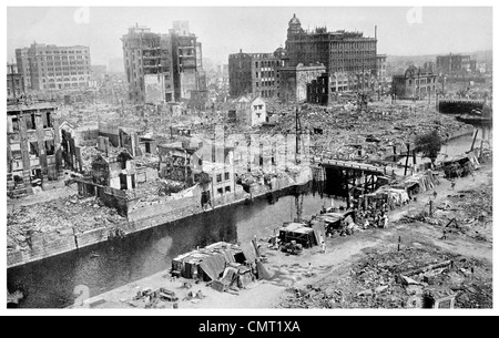 1923-Business-Bereich von Tokio nach Erdbeben große Kantō-Erdbeben 142.800 Japan getötet Stockfoto