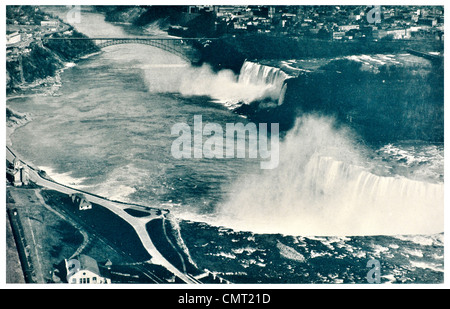 1924-Niagarafälle-Luftbild Stockfoto