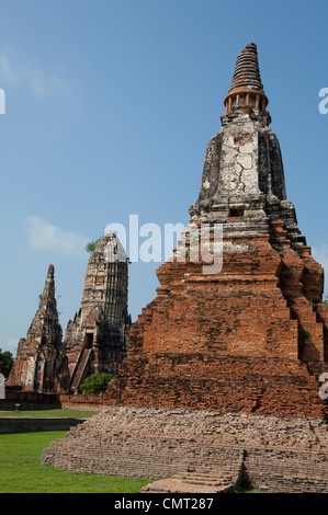 Thailand, Bangkok. Ayutthaya, Wat Chaiwatthanaram buddhistisches Kloster. Stockfoto
