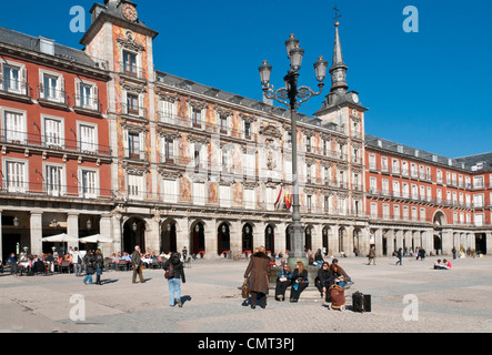 Madrid, Spanien - Casa de la Panaderia Gebäude an der Plaza Mayor Stockfoto