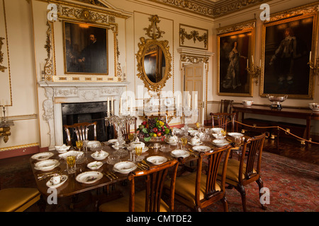 Großbritannien, England, Bedfordshire, Woburn Abbey Interieur, State Dining Room Stockfoto