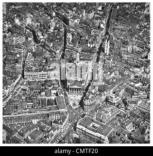 Luftaufnahme der 1925 London City Center Royal Exchange Stockfoto