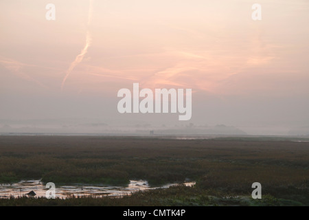 Am frühen Morgen, kurz nach Sonnenaufgang, Newtown Salzwiesen, Isle Of Wight Stockfoto