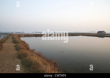 Am frühen Morgen, kurz nach Sonnenaufgang, Newtown Hafen, Isle Of Wight Stockfoto