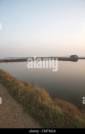 Am frühen Morgen, kurz nach Sonnenaufgang, Newtown Hafen, Isle Of Wight Stockfoto