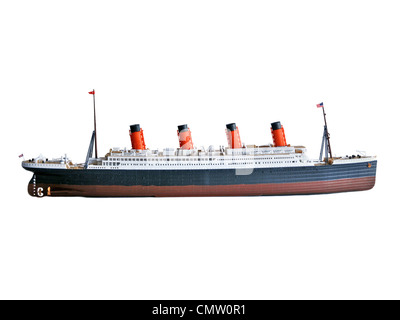Genaue Replika Kit Modell der Titanic Schiff vor einem weißen Hintergrund. Stockfoto