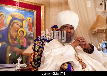 Seine Heiligkeit Abune Paulos, Patriarch und Katholikos der Ethiopiaian orthodoxen Kirche. Stockfoto