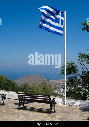 Chora, Aussichtspunkt. Insel Patmos, Dodekanes, Griechenland Stockfoto