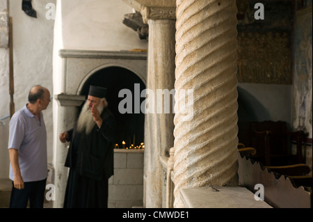 Kloster Agios Ioannis Theologos. Chora, Insel Patmos, Dodekanes, Griechenland Stockfoto