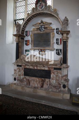 Sankt Marien Kirche Stoke von Nayland, Suffolk, England - Sir Francis Mannock Denkmal Stockfoto