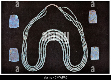 Türkis Halskette und Ohr Anhänger von Pueblo Bonito Stockfoto