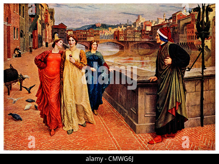 Dante und Beatrice von Henry Holiday 1881 Stockfoto