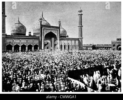 Jumma Musjid Delhi 1904 Gebetsfest von der Mohurrum Stockfoto