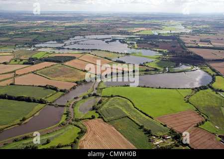 Luftaufnahme des überfluteten Flächen in Yorkshire Stockfoto