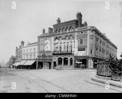 Der Electric Theatre, Queen Square, Wolverhampton, um 1910. Das Electric Theatre stehen rechts neben den Räumlichkeiten des Stockfoto