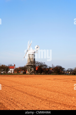 Ein Blick auf große Bircham Windmühle in West Norfolk, England, Vereinigtes Königreich. Stockfoto