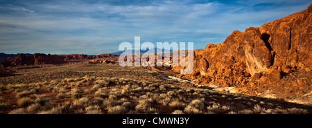 Felsformationen aus Sandstein in Nevadas Valley of Fire Stockfoto