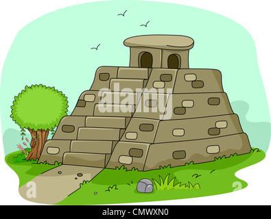 Abbildung einer Maya-Pyramide Stockfoto