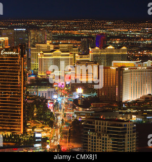 Las Vegas bei Nacht vom Stratosphere Tower Stockfoto