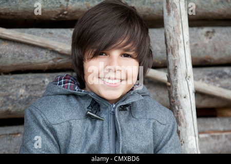 Deutschland, Huglfing, junge, Lächeln, Porträt Stockfoto