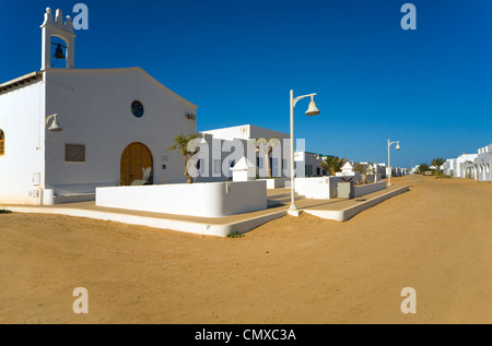 Die Kirche in der Stadt von Caleta del Sebo, Insel La Graciosa, Kanarische Inseln-Spanien Stockfoto