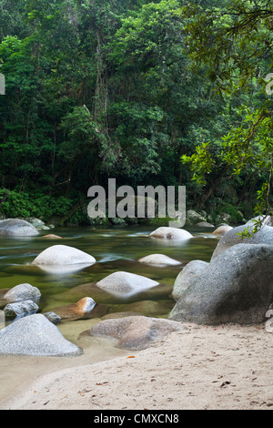 Mossman Schlucht - eine beliebte Süßwasser Schwimmbereich im Daintree Nationalpark. Mossman, Queensland, Australien Stockfoto