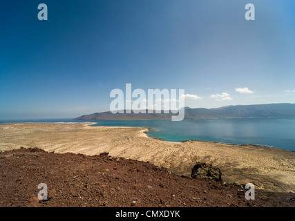 Blick von der Insel La Graciosa im Norden von Lanzarote, Kanarische Inseln, Kanaren, Spanien Stockfoto
