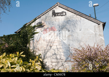 Der Mann mit dem Schwein an der Wand Kippax (Herr Kershaw) Stockfoto