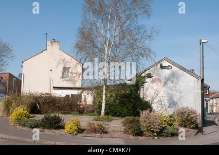 Der Mann mit dem Schwein an der Wand Kippax (Herr Kershaw) Stockfoto