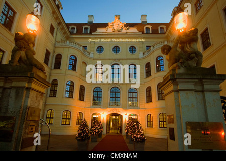 Dresden, Altstadt, Taschenbergpalais, Hotel Kempinski Eingang Stockfoto