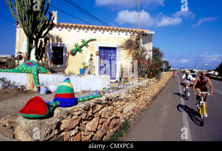 Spanien Formentera Insel San Fernando Privatgrundstück Stockfoto