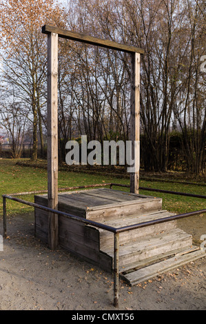 Der Galgen, an dem Rudolf Höß, Auschwitz Kz Kommandanten, aufgehängt wurde, Polen Stockfoto