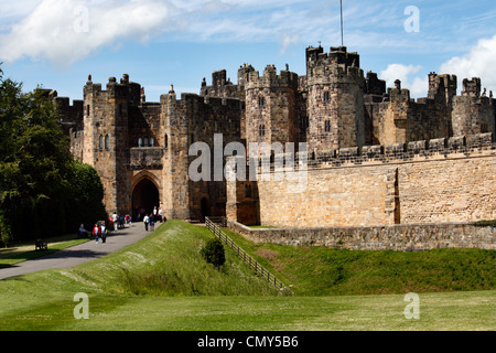 Alnwick Castle befindet sich in Northumberland, England Stockfoto