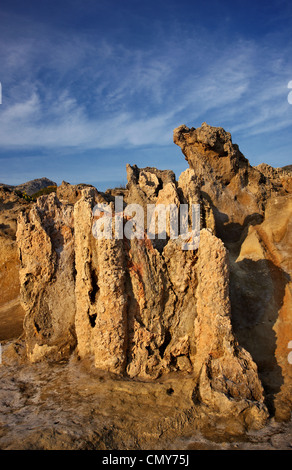 Der versteinerte Wald von Cavomalias (Kap Malea), nahe an der Stadt Neapolis, Vatika, Lakonia, Peloponnes, Griechenland Stockfoto