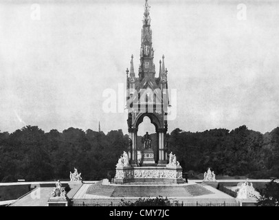 Das Albert Memorial, befindet sich in Kensington Gardens, London, England, um 1890 Stockfoto