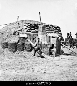 Petersburg, Virginia bombensicher Quartalen Fort Sedgwick ("Fort-Hölle") - USA Bürgerkrieg, 1864 Stockfoto