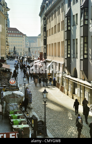 Munzgasse Straße, Dresden, Deutschland - Mar 2011 Stockfoto