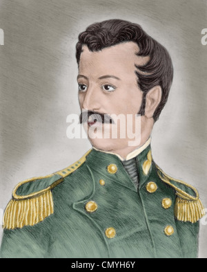 Pedro Velarde Santillan (1779-1808). Kapitän der spanischen Armee. Held des Unabhängigkeitskrieges (1808-1814). Farbige Gravur. Stockfoto