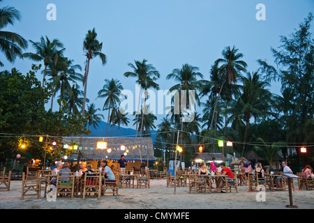 Thailand, Provinz Trat, Koh Chang, Klong Prao Beach Strand Restaurants Stockfoto