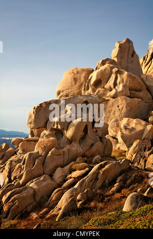 Italien Sardinien Capo Testa bizarre Felslandschaft Stockfoto