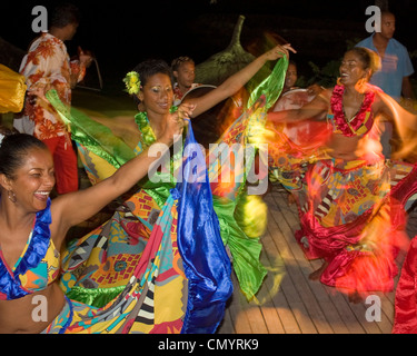 Traditionelle Sega-Tänzerin im Hotel Veranda, Troux Aux Biches, Mauritius, Afrika Stockfoto