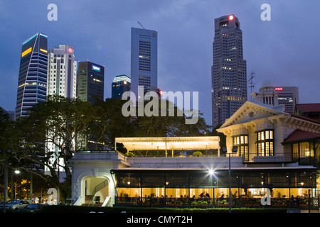 Skyline von Singapur, Süd-Ost-Asien, twilight Stockfoto