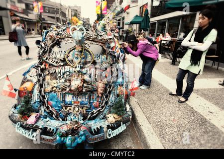 Hippie-Käfer in der Innenstadt von Vancouver City in der Nähe von Robson Street, Kanada, Nordamerika Stockfoto
