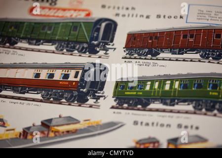 Tri-ang Spielzeug Katalog (s) von Modelleisenbahnen zum Verkauf bei Montrose Auktionen Schottland Großbritannien Stockfoto
