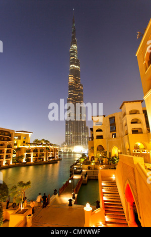 Burj Khalifa, dem höchsten Skycraper in der Welt, der 828 Meter, Burj Dubai, Dubai, Vereinigte Arabische Emirate Stockfoto