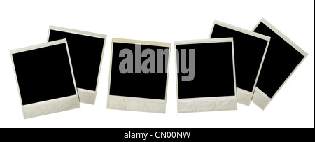 Sofortbilder isoliert auf weißem Hintergrund Stockfoto