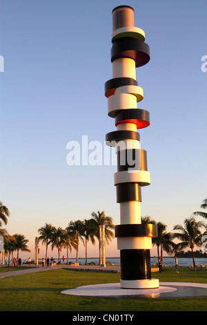 Miami Beach Florida, South Pointe Park, Point, Government Cut, Tobias Rehberger hartnäckiger Leuchtturm, Kunst, Künstler, Installation, FL120114017 Stockfoto